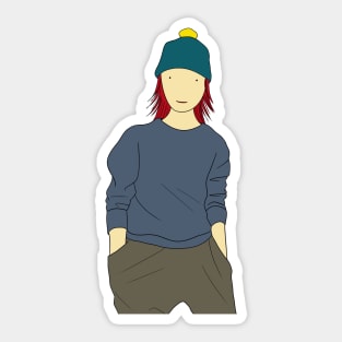 Girl wearing bobble hat Sticker